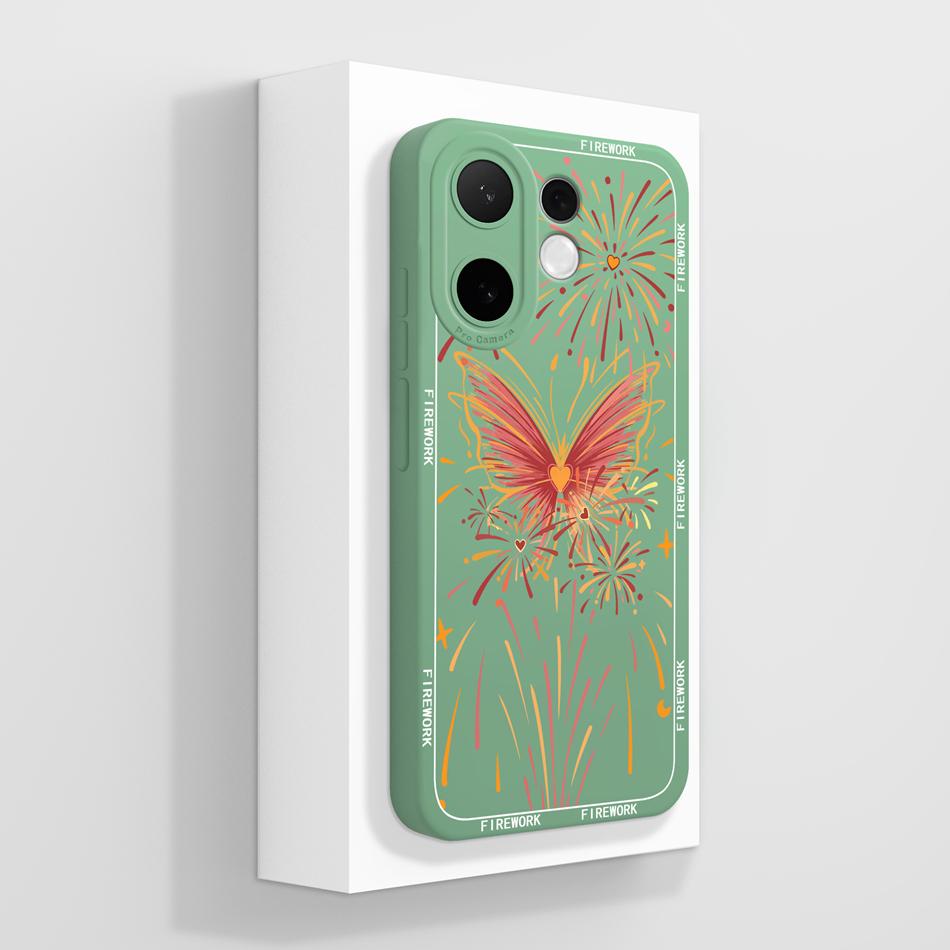 For Vivo V60 Lite Case Candy Painted Flower Phone Back Cover For Vivo V 60 Soft Liquid Silicone Anti Drop Full Protection Bumper