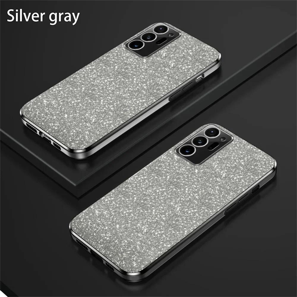 Luxury Gradient Glitter Plating Case For Samsung Galaxy S24 S22 S21 S23 Ultra FE Note 20 10 S10 S20 Plus Silicon Protect Cover