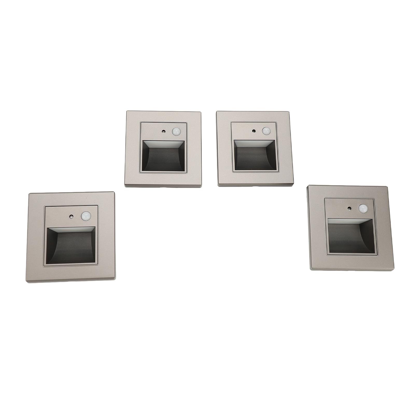 

4pcs Motion Sensor Step Lights NaIntelligent Induction Embeddded Installation Bedroom Sensor Night Light for Stair Hallway Bedroom