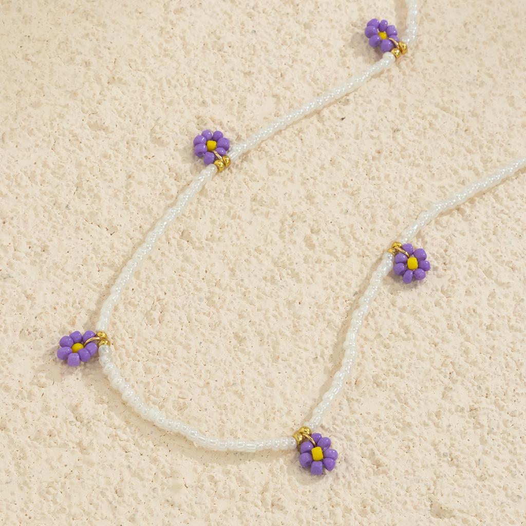 Accessories, Idyllic Daisy Flower Waist Chain, Sweet And Cool Wind Colored Rice Beads Woven Body Chain Female