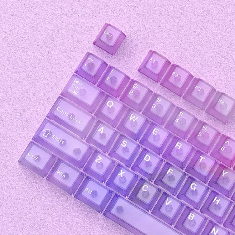 115 Key Full Set Clear PC Keycaps With Coating Dye-sublimation Keycap Enhances Durability And Light Diffusions