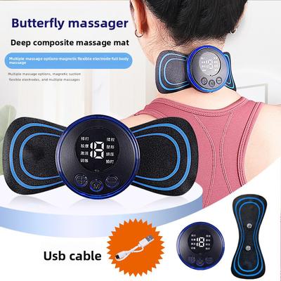 EMS Nabız Etiketi Taşınabilir Mini USB Elektrikli Masaj Aleti Elektrikli Servikal Omurga Bel Altı Kelebek Masaj Aleti