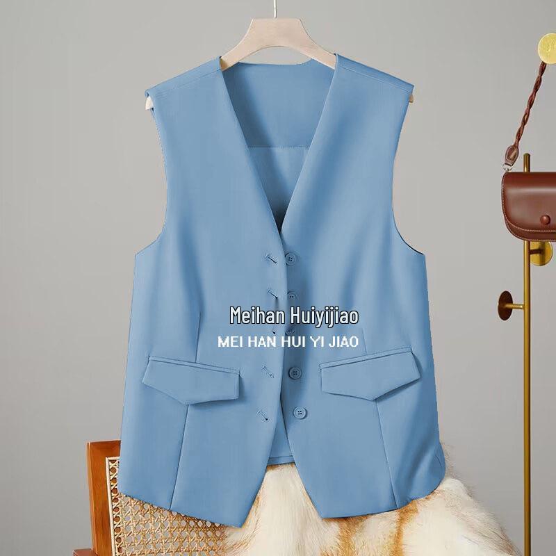 Korean Style Trendy Women's Sleeveless Vest Suit Jacket