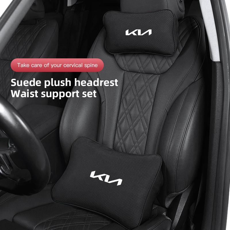 Car Headrest Lumbar Support Auto Interior Seat Cushion Neck Protection Pillow Sticker For KIA EV6 Stinger RIO Sorento Picanto K5