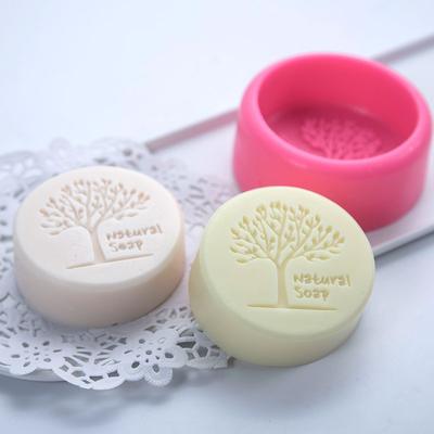 Round Natural Tree Handmade Soap Silicone Mold DIY Christmas Soap Mold Soap Making Supplies Cake Decorating Tools Chocolate Mold