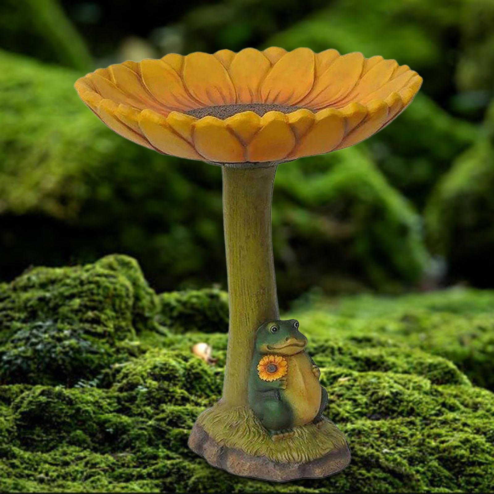 

Садовая чаша для ванны с птицами, кормушка из смолы, статуя, статуэтка, станция кормления для крыльца Frog 16.5x16.5x20cm