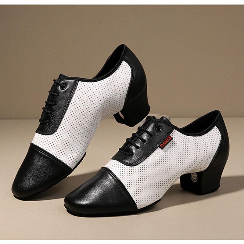 Latin Dance Shoes for Women Men 3.5cm Genuine Leather Soft Sole Standard Dancing Shoes Tango Salsa Ballroom Shoes