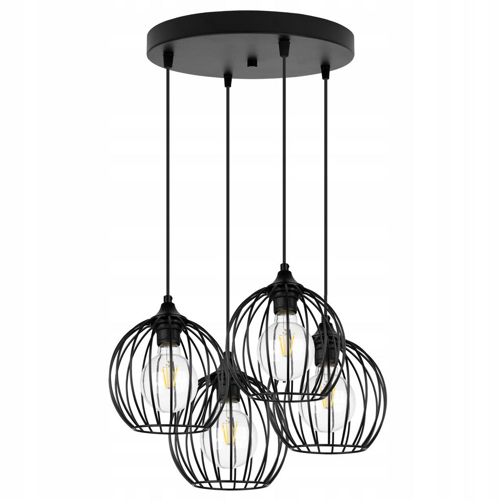 BLACK WIRE HANGING LAMP LOFT LED CHANDELIER