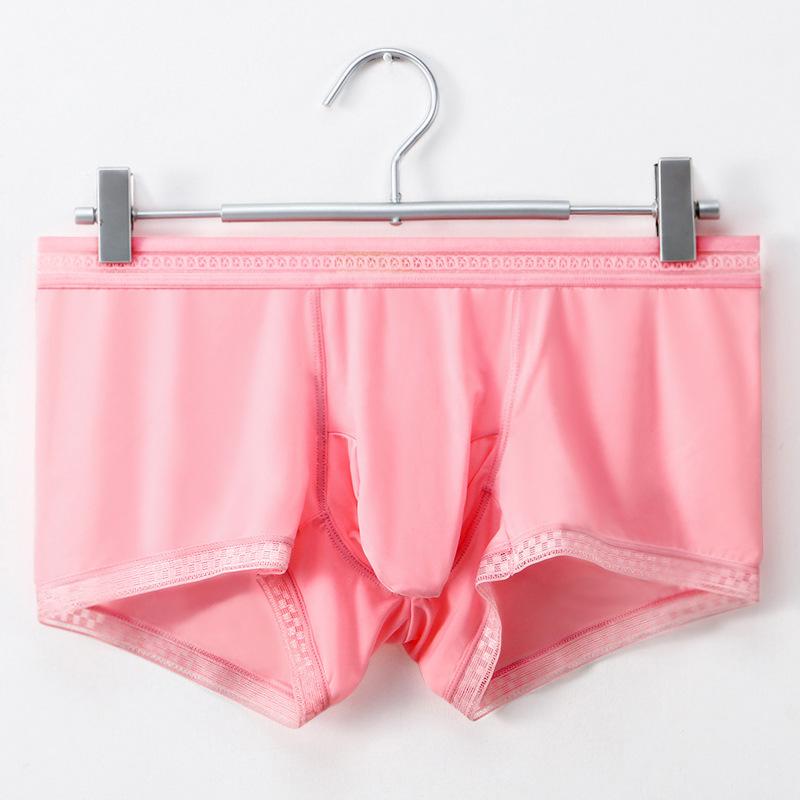 Men's Summer Ultra Thin New Elephant Trunk Ice Silk Naked Boxer Briefs