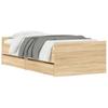 Bed with Drawers Sonoma Oak 75 x 190 cm