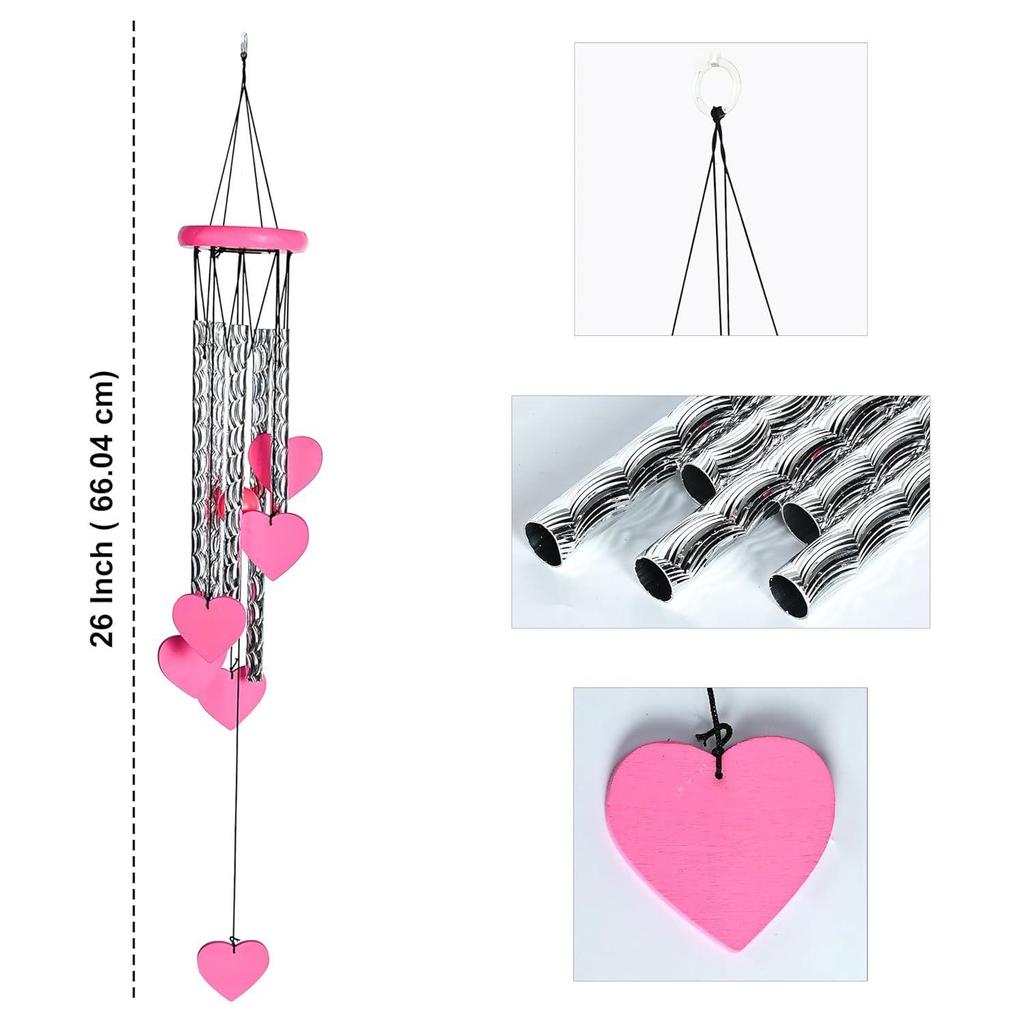 Positive Energy Showpieces for Living Room, Bedroom, and Hall | Home Décor Items for Housewarming and Gift Ideas for Women, Heart Shape Pink