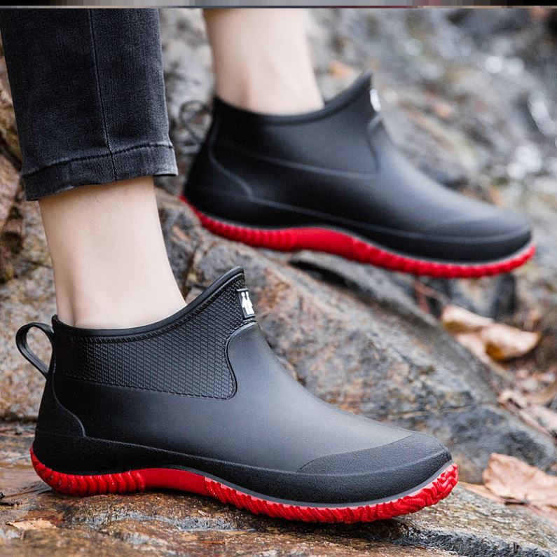 Four Seasons Male Rain Boots Novelty Men's Rain Boots Non-slip Breathable Masculino Slip-on Winter Warm Rain and Snow Shoes