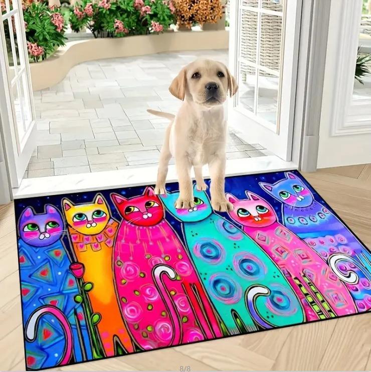 American Retro Crystal Velvet Floor Mat, Bathroom Water-Absorbing And Dirt-Resistant Foot Mat, Non-Slip And Easy To Take Care Of Door Mat