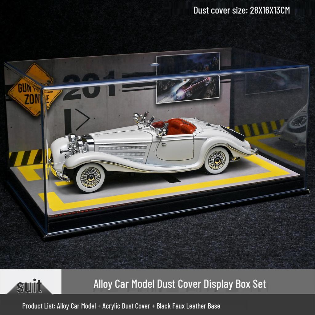 1/24 Mercedes-Benz 500K Modellauto aus Legierung mit Ton und Licht: Klassisches Retro-Ornament zum Zurückziehen, Geschenkbox zum Mittherbstfest