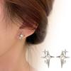 Metal Crossed Star Crystal Zircon Earrings for Women Girls Novel Geometric Four-Pointed Star Stud Earrings Party Jewelry