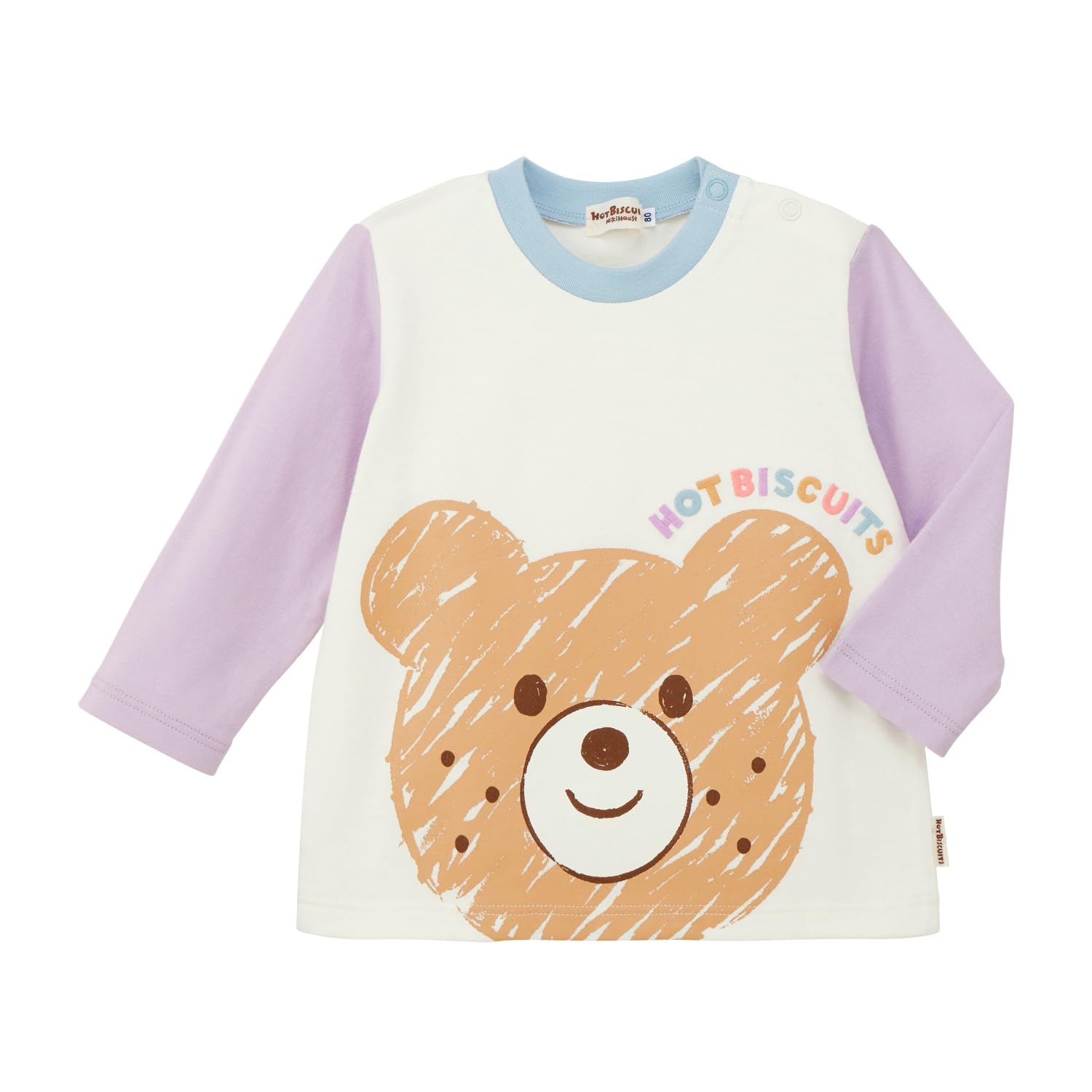 

MIKI HOUSE HOT BISCUITS Long Sleeve T-Shirt, Boys and Girls, Baby, Kids, Beige, 90cm, 73-5202-140