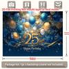 סט של 1 - שלט יום הולדת 25 - בלונים אלגנטיים וקישוט הספרה 25 פוליאסטר קישוט למסיבה