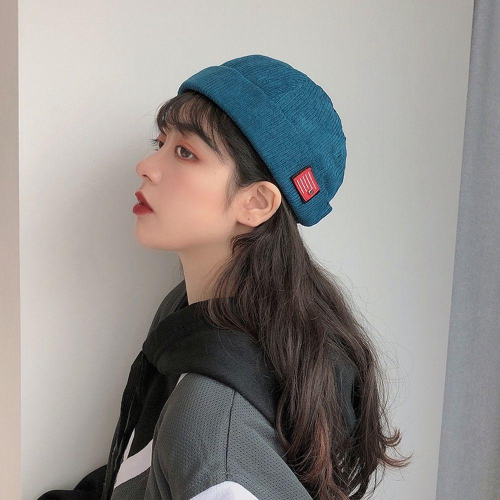 Tag Harajuku Style Corduroy Female Hat Letter Hat Korean Style Caps Men Beanies Watermelon Hat
