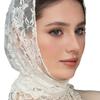 Elegant Fringed Lace Mantilla Veils for Catholic Church Vintage Mass Headcover Muslims Hijab Veils Head Scarf for Wedding