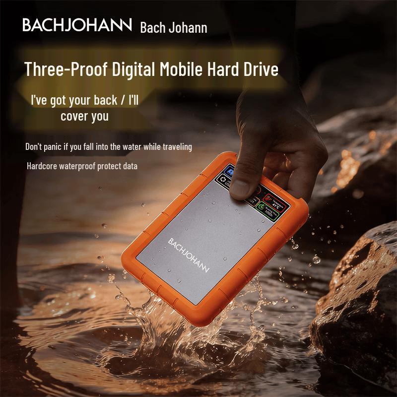 Bach John HD-01 Rugged 1TB Portable External Hard Drive with Digital Display