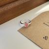 S925 Stylish Silver Ring With Colorful Gemstone Accents And Eyecatching Shape Geometric