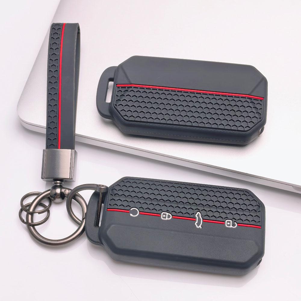 Key Fob Cover for Chery A8 Tiggo Plus with Keychain Anti-Scratch Guard Shockproof Protection Soft Grip Texture Responsive Button Touch