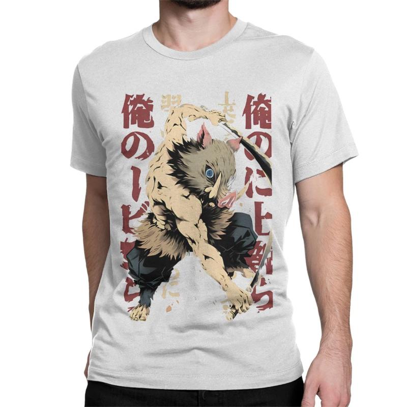 Inosuke Demon Slayers Men Women T Shirt Japanese Anime Nezuko Casual Tees Short Sleeve O Neck T-Shirts Pure Cotton Clothes