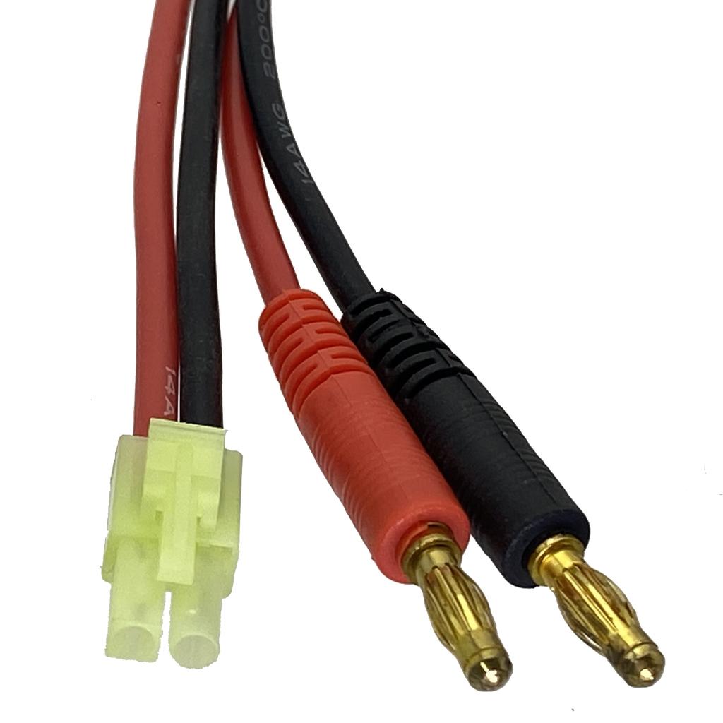 Charge Cable Mini Tamiya Male 4mm Banana Plug 14AWG Wire 30CM For Lipo Battery Drone aircraft model