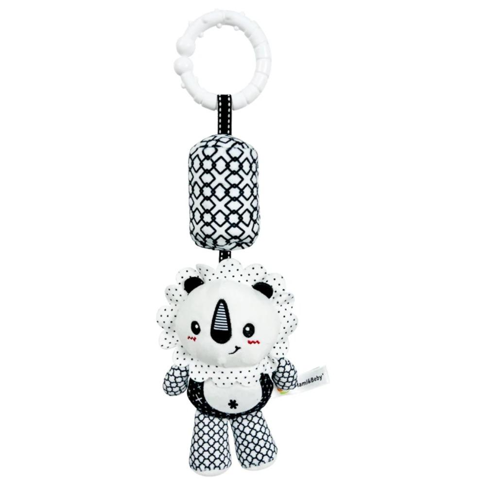 Stroller Bed Crib Hanging Bell Plush Doll Baby Infant Rattles Newborn Black White Visual Grab Ability Training Toy for Bebe Gift
