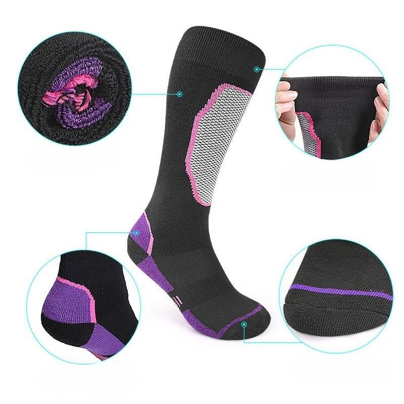 Skiing Warm Socks, Sports Thickened Hiking Socks, Anti-slip Long Tubes, Sweat-absorbing and Breathable Warm Socks