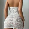 Women Sexy Lace Lingerie Set Hollow Out Bodycon Dress