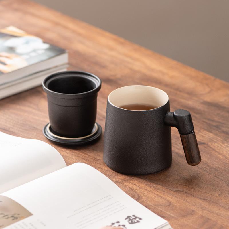 Keramikfilter Teetasse Tee-Trenntasse Bürobecher Keramiktasse Großhandel Tasse mit Deckel Geschenk
