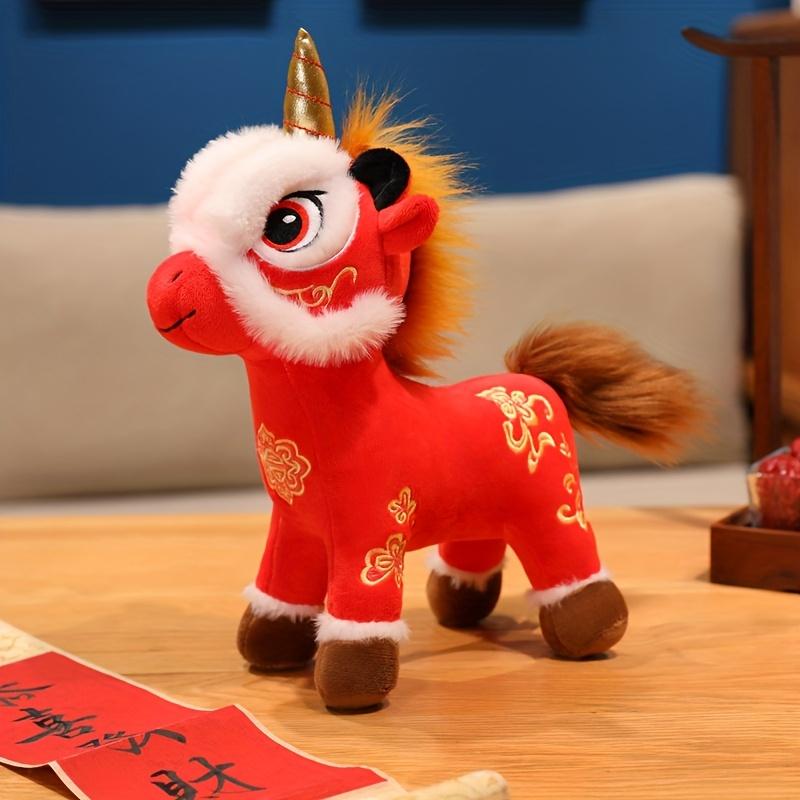 Jucării de pluș Cal Anul Calului Jucării Anul Nou Chinezesc Cal de pluș Mascotă Zodiac Chinezesc Ornamente Anul Nou Lunar Cadouri