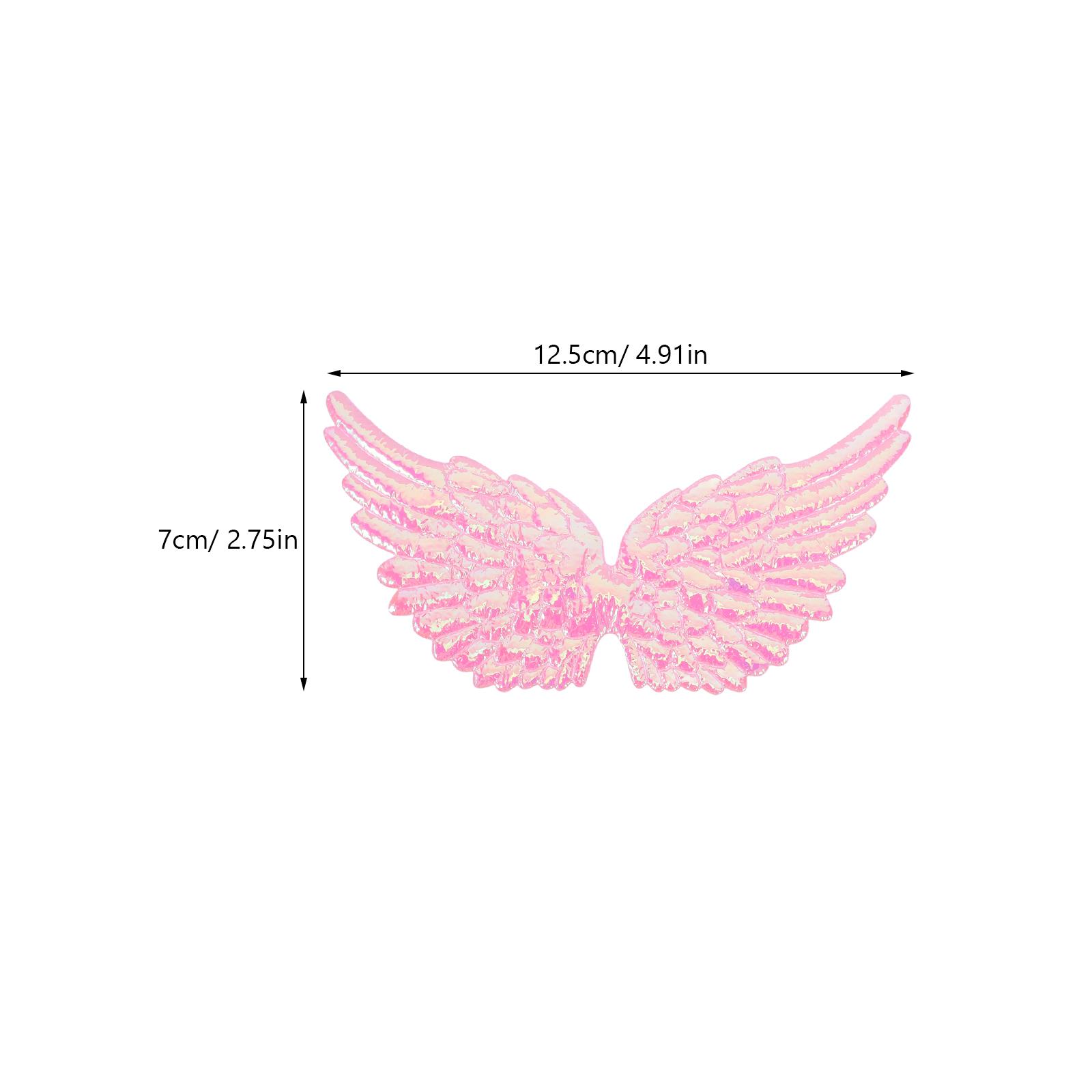 

12 PCS Crafts Angel Wings Decoration Baby Fairy Embossed Gold Appliqué Miniature розовый