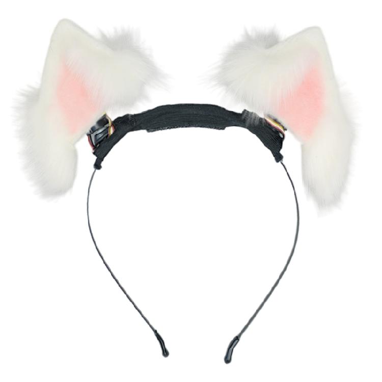 Dynamiczne Kocie Uszy Nakrycie Głowy Cosplay Halloween Party Akumulatorowa Opaska Kostiumowa