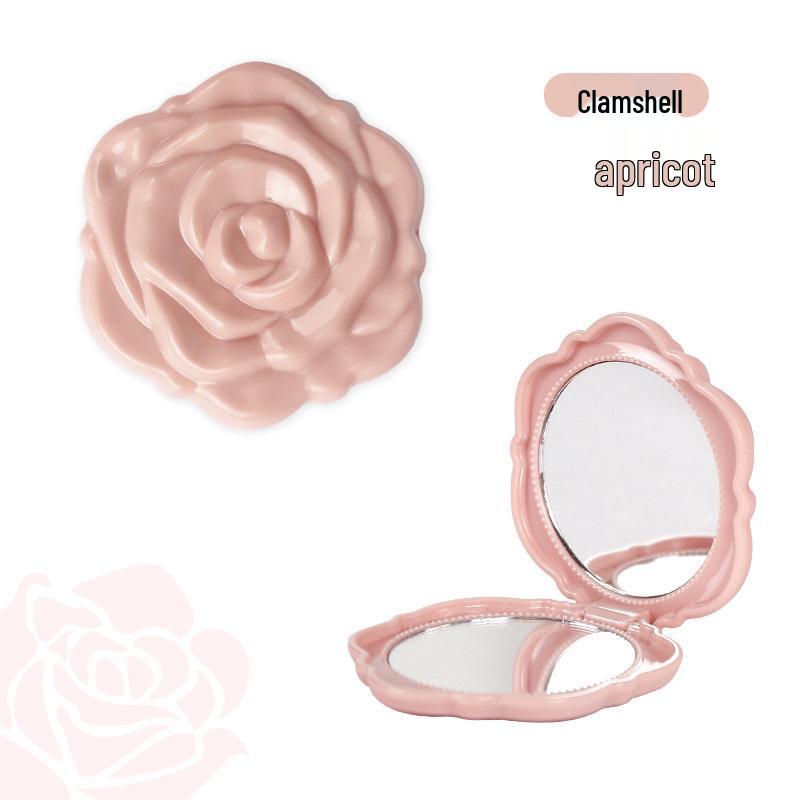 Compact Rose Flower Double-Sided Folding Mirror