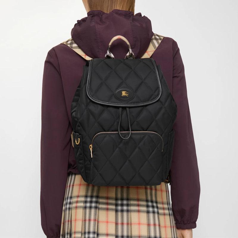 Burberry Horseshoe Adjustable Shoulder Strap Nylon Backpack Men backpack Black 81143941