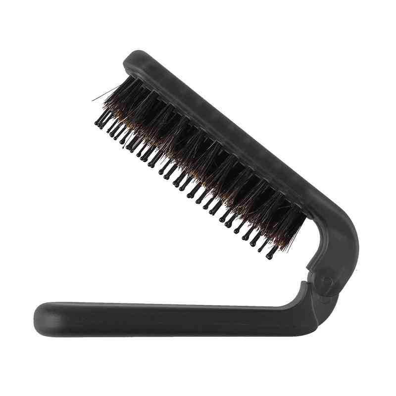 

Portable Foldable Amber Boar Bristle Hair Comb for Fluffy Styling