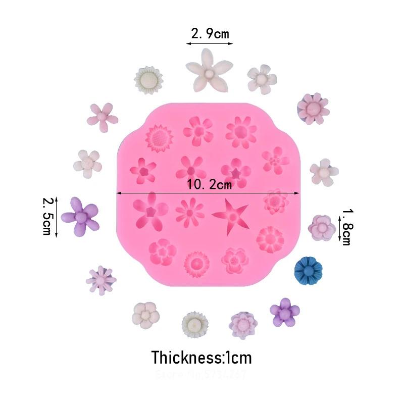 New Mini Flower Cake Fondant Silicone Mold Cupcake Decorating Tools DIY Handmade Chocolate Mousse Mould Decoration Accessories