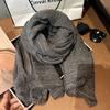 Scarf female autumn and winter new student small fresh literary solid color silk scarf multi-functional warm shawl scarf