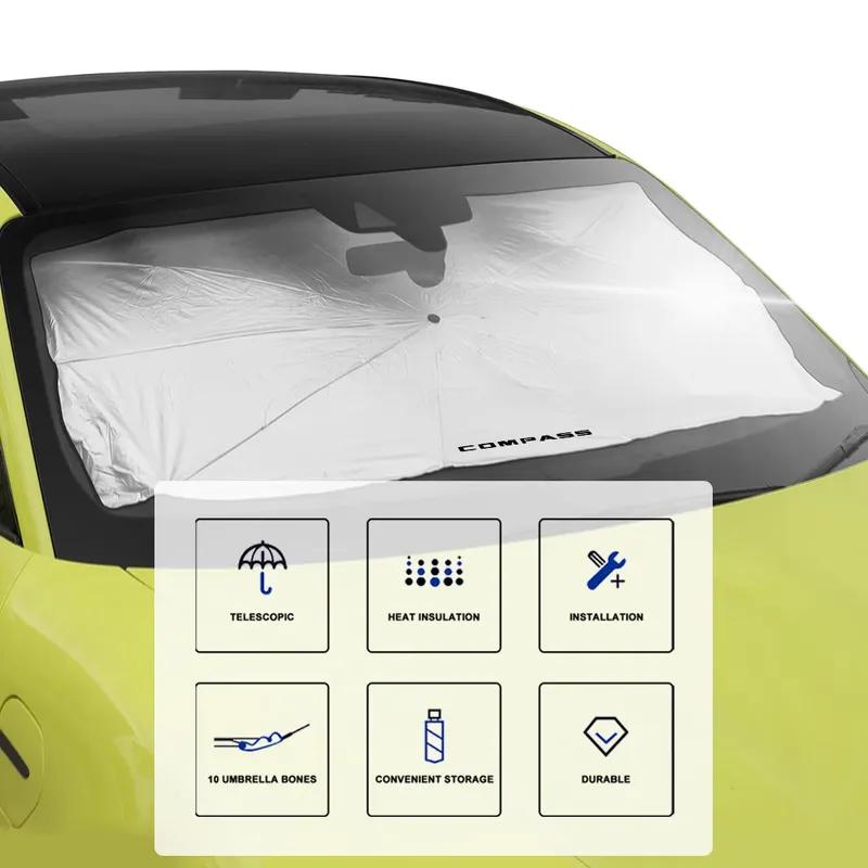 Car Windshield Sunshade Umbrella Parasol Windscreen Cover Auto Accessories For Jeep Compass Trailhawk Limited 4x4 MK49 MP SUV
