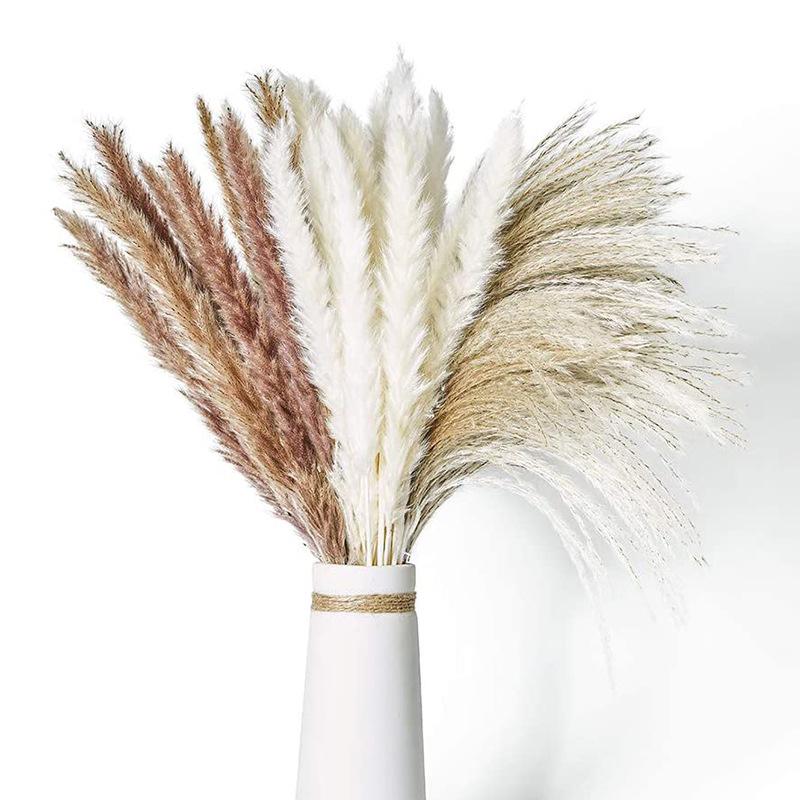 Nordic Style Dried Flower Bouquet: Mixed Arrangement with Small Reeds, Bunny Tail Grass, and Duster for Home Decoration.