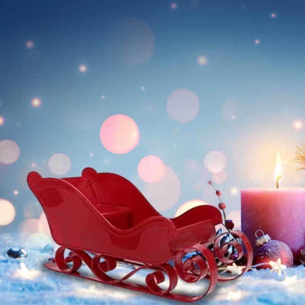 DIY Christmas Sleigh Statue Cute Santa Claus Sled Figurine Christmas Santa Accessories  Living Room