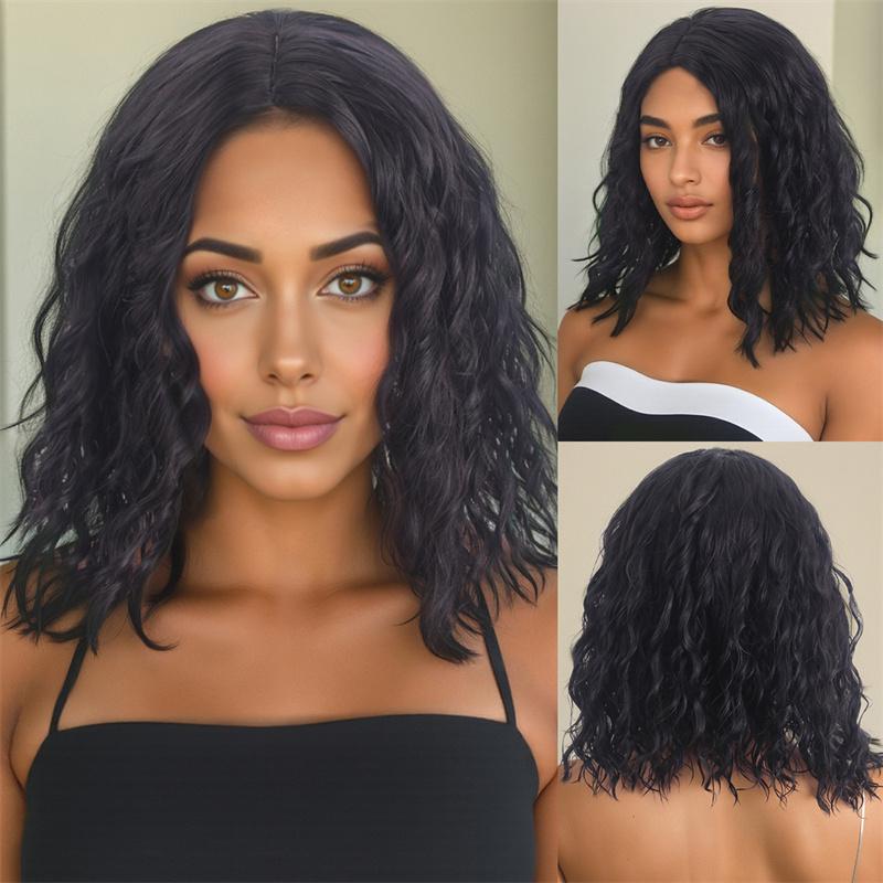 Synthetic Natural Brown Hair Wigs Long Curly Hair for Women Girls Daily Use Wig with Fake Bangs 70s 80s Costume Outfits Wigs