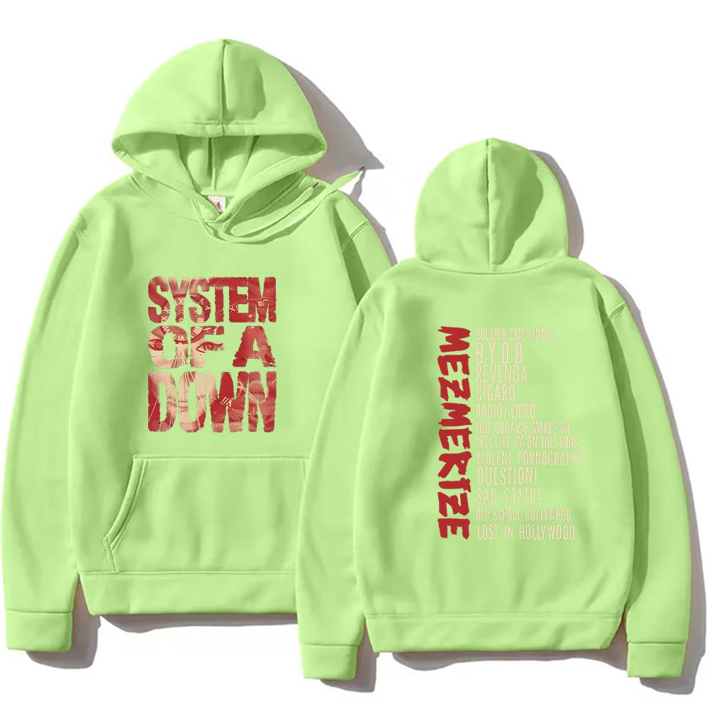 Mikiny Rock Band System of A Down System of A Down Mezmerize Seznam skladeb Mikina s kapucí Podzim Pánské oblečení Unisex Retro Y2K Pulovry