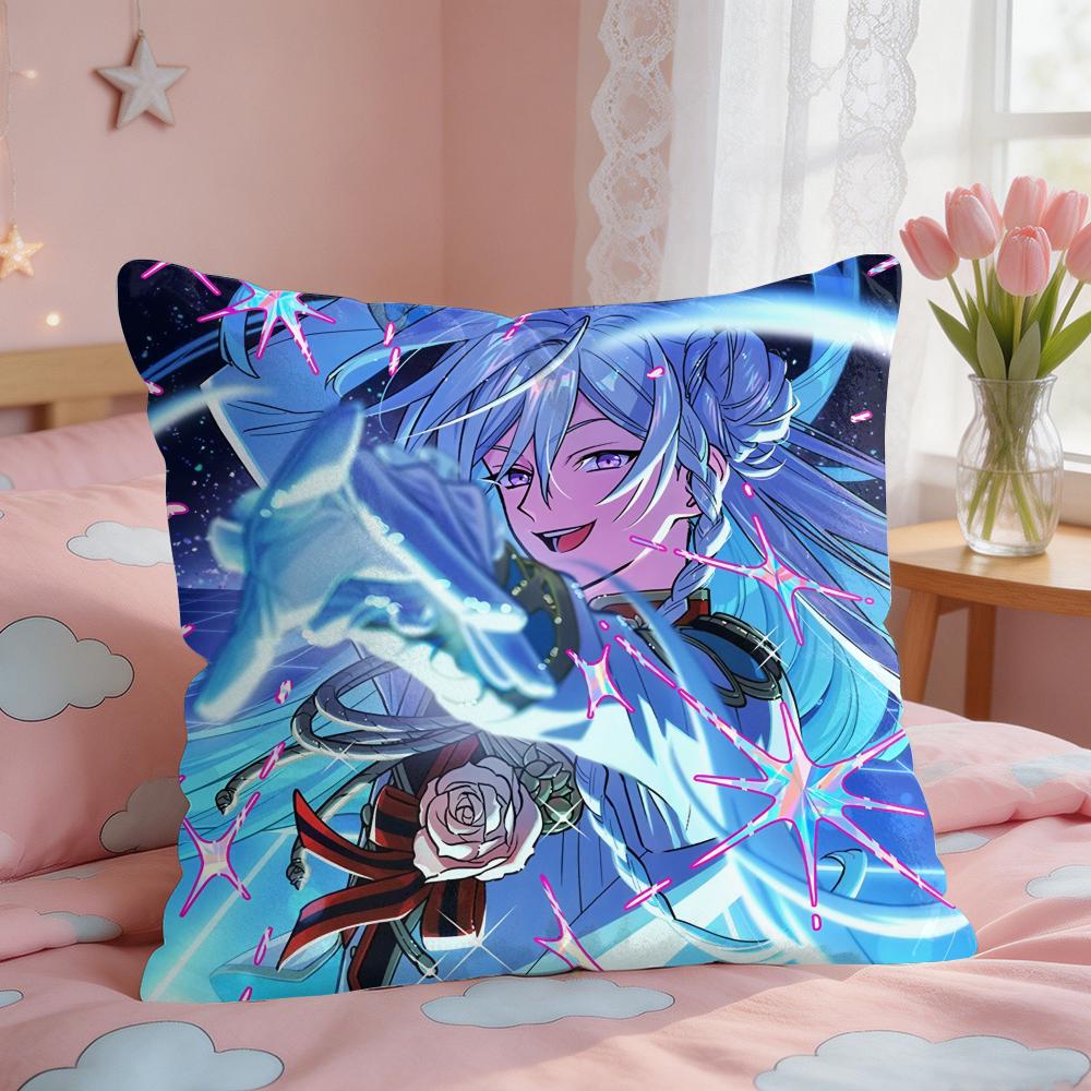 EEnsemble Stars Anime Cushion Cover Square Short Plush Pillow Case Living Room Sofa Home Decor Funda X