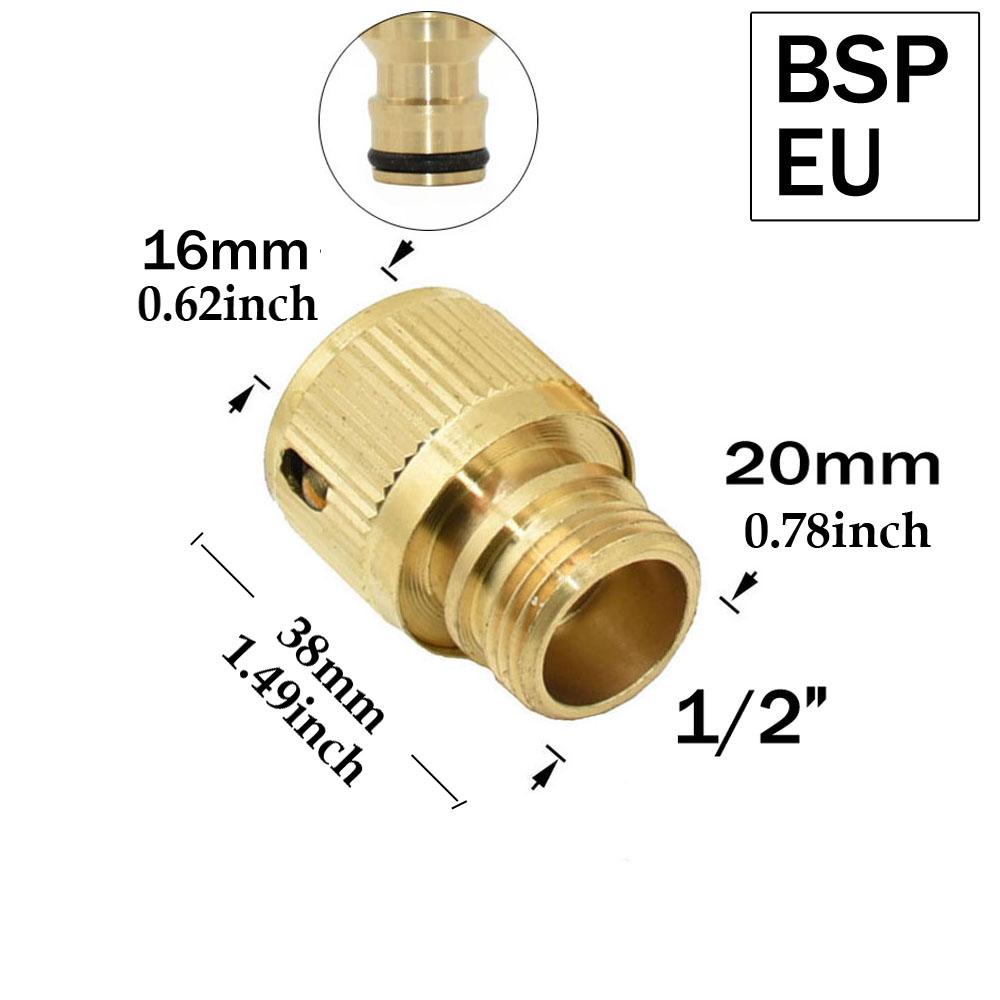 1/2'' 3/4'' 5/8" 1'' Mosiężny kran Szybkie złącze 16mm 20mm Miedziany adapter złączki do węża ogrodowego Pistolet do podlewania Złączki zatrzymujące wodę