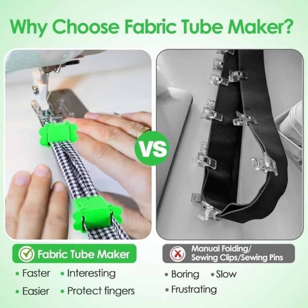 Craft Projects Fabric Roll Tube Maker Easy to Use Save Time Sewing Tube Maker DIY Plastic Bias Tape Maker Making Rugs