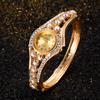 Damearmbåndsklokke Luksus fargerik rhinestone etnisk stil Elegant rund vintage dame jentekjole armbåndsur Mote smykker Bursdagsgave