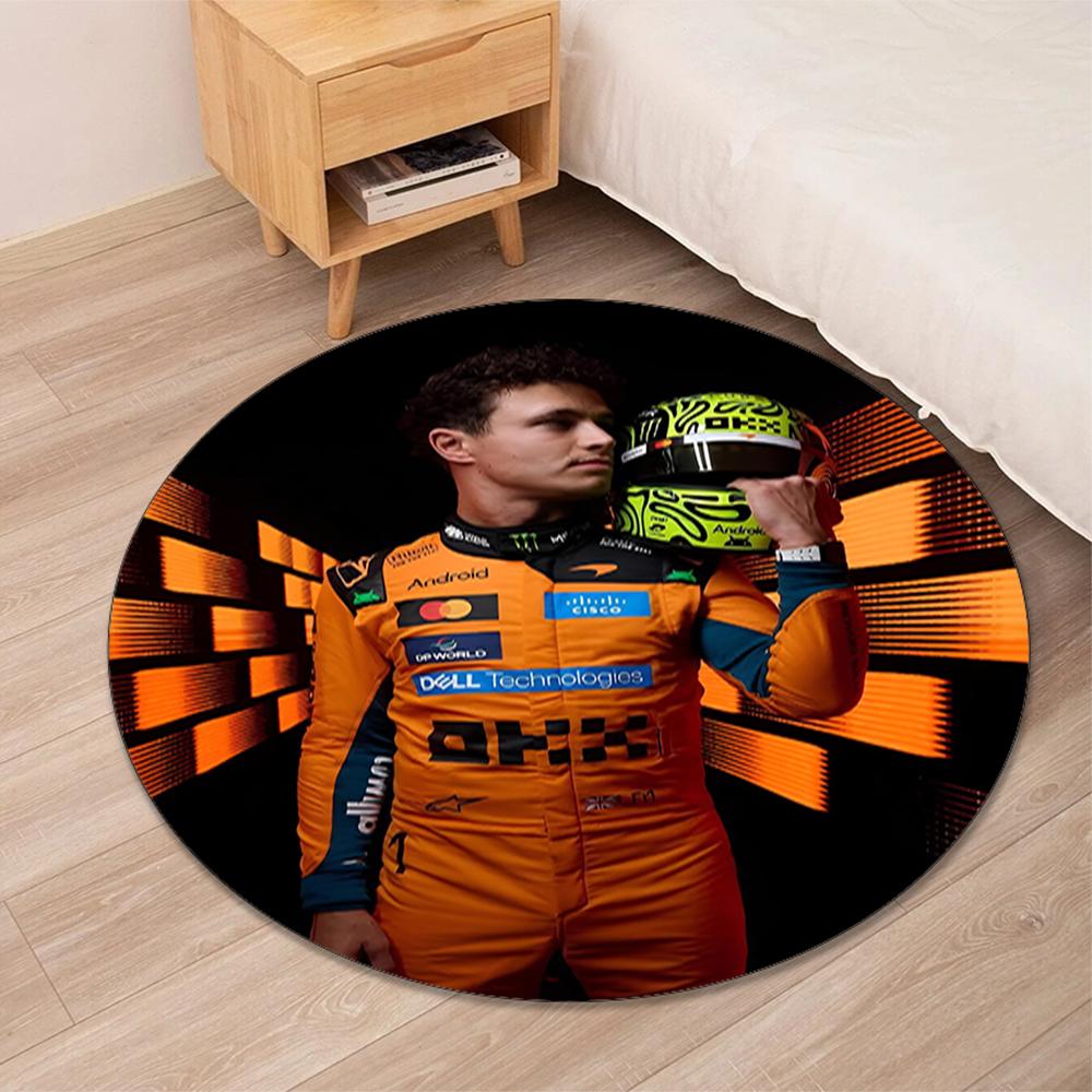 Lando Norris Printed Round Rug Carpet Chair Rug Area Rug Entryway Doormats,for Office Chair Living Room Bedroom Kitchen Room.